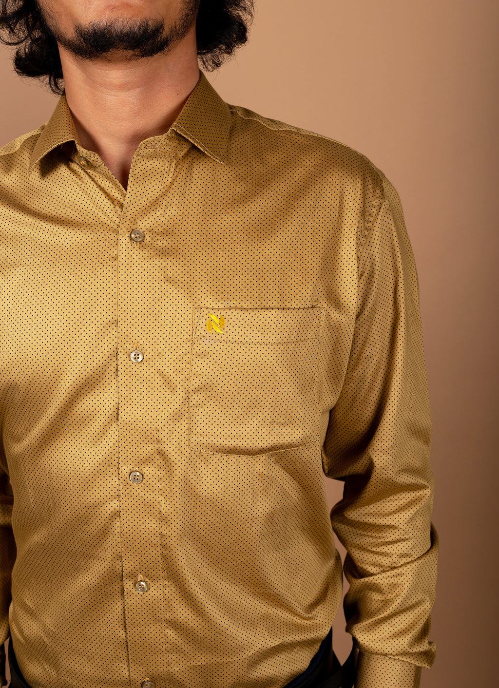 Golden Dotted Organic Cotton Premium Shirt