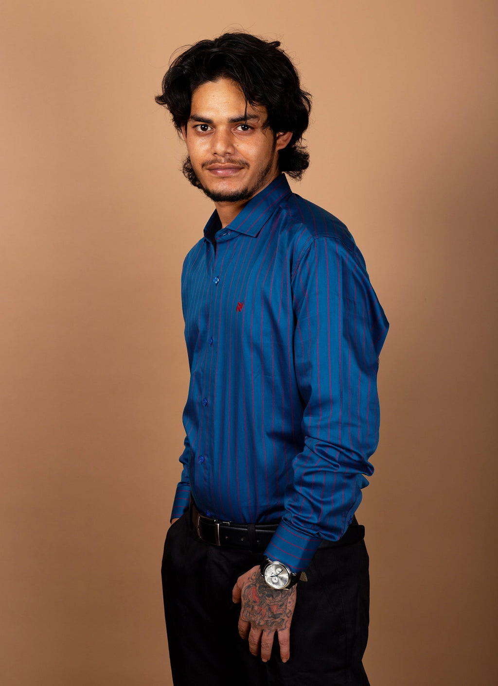 Persian Blue Liner Organic Cotton Premium Shirt