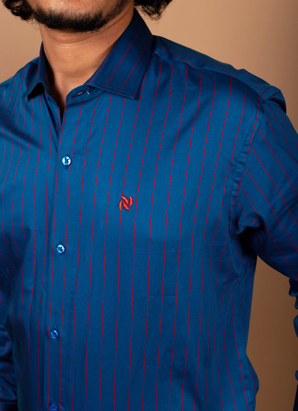 Persian Blue Liner Organic Cotton Premium Shirt