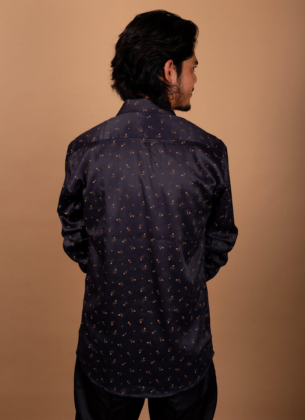 Walnut Brown Printed Organic Cotton Premium Shirt