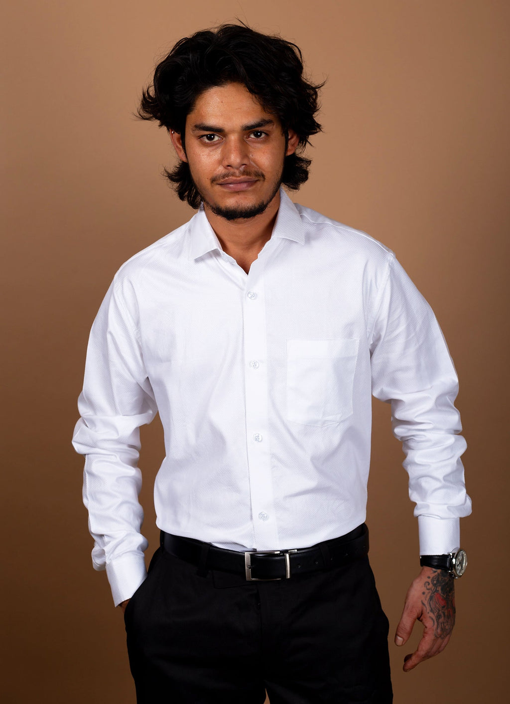 Icy White Textured Organic Premium Shirt