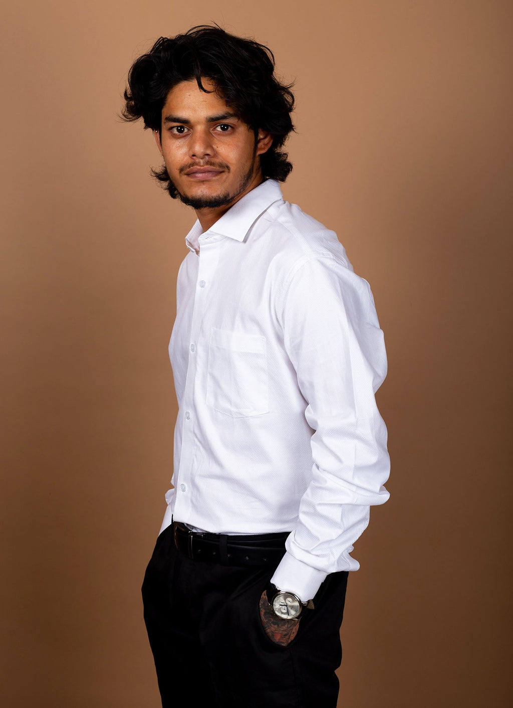 Icy White Textured Organic Premium Shirt