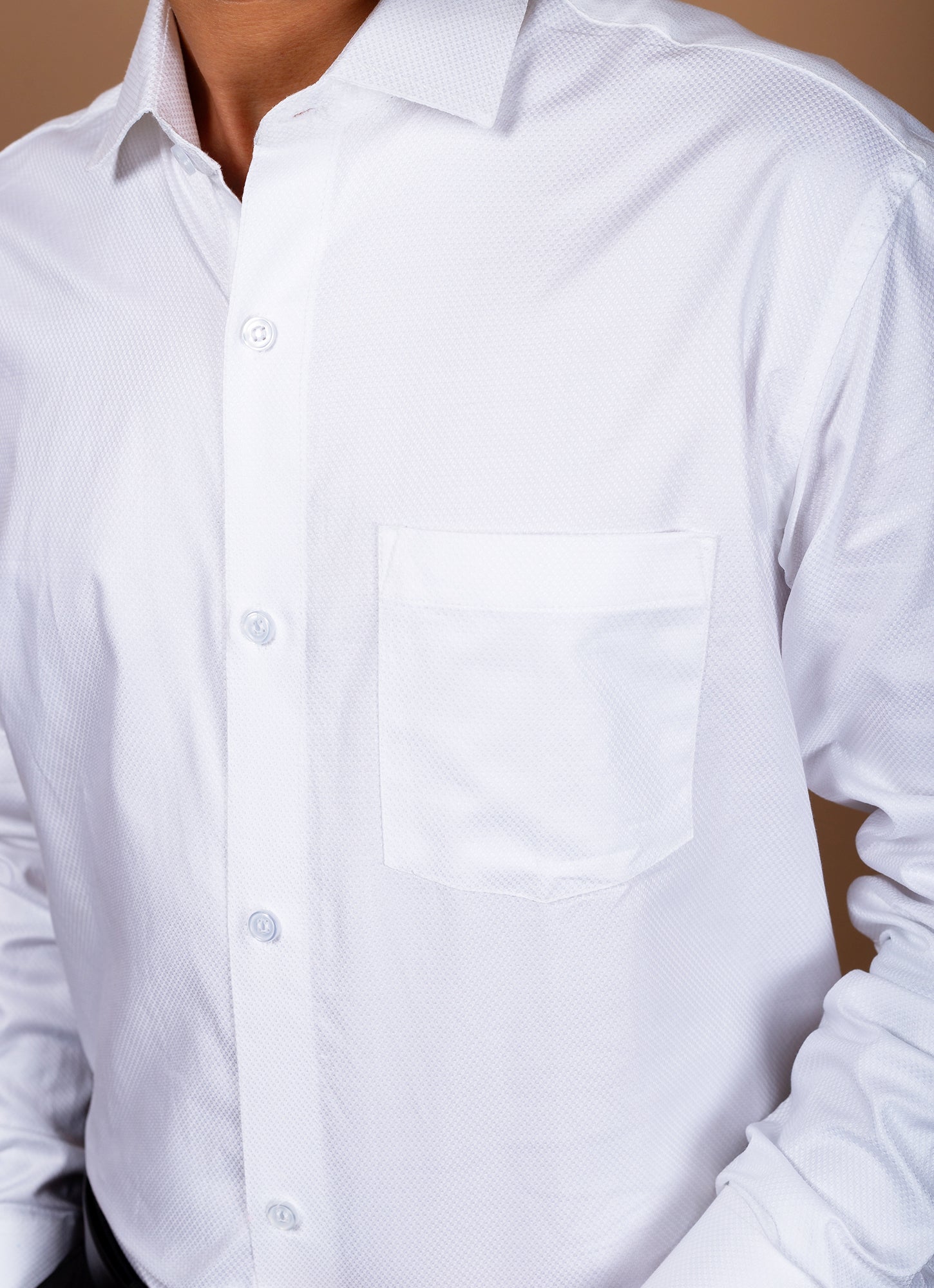 Icy White Textured Organic Premium Shirt