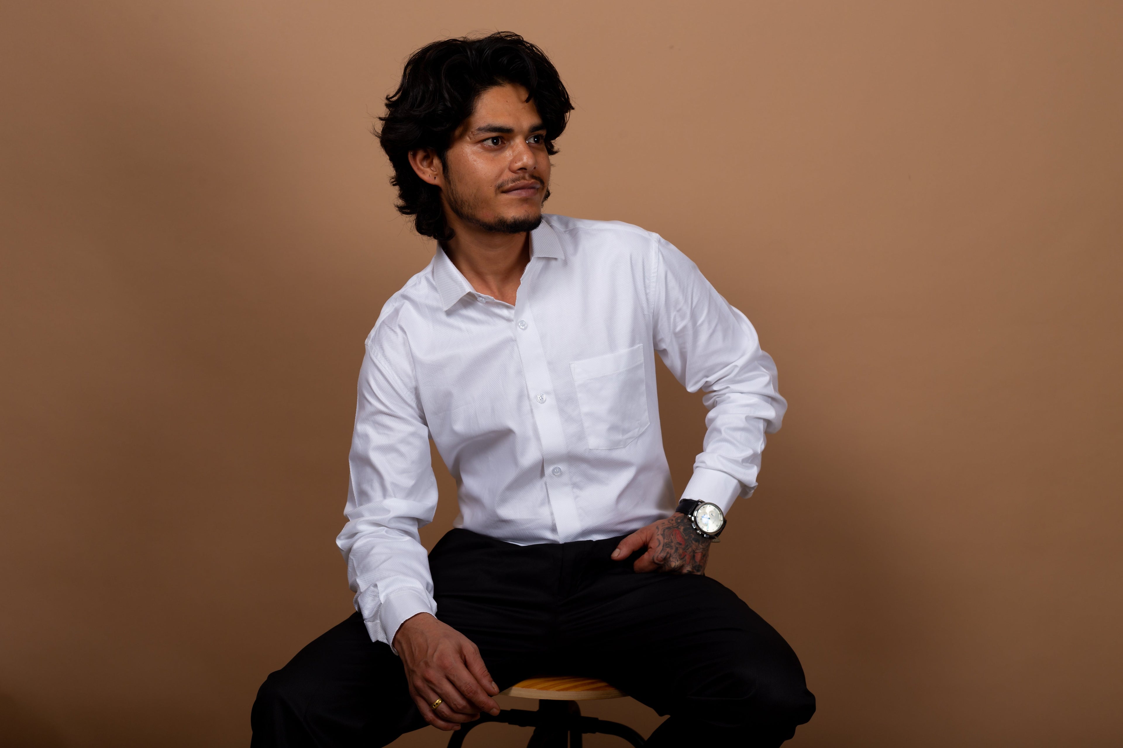 Icy White Textured Organic Premium Shirt