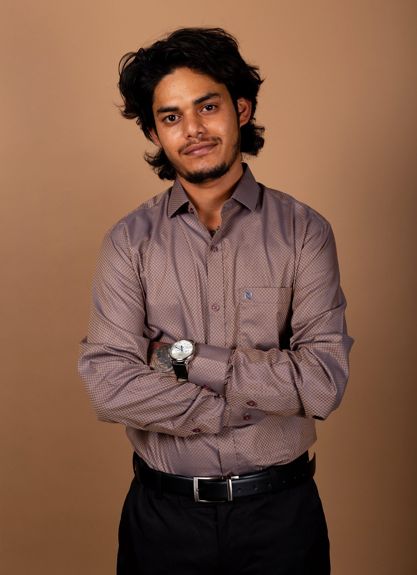 Shimmery Golden Cobalt Brown Organic Cotton Premium Shirt