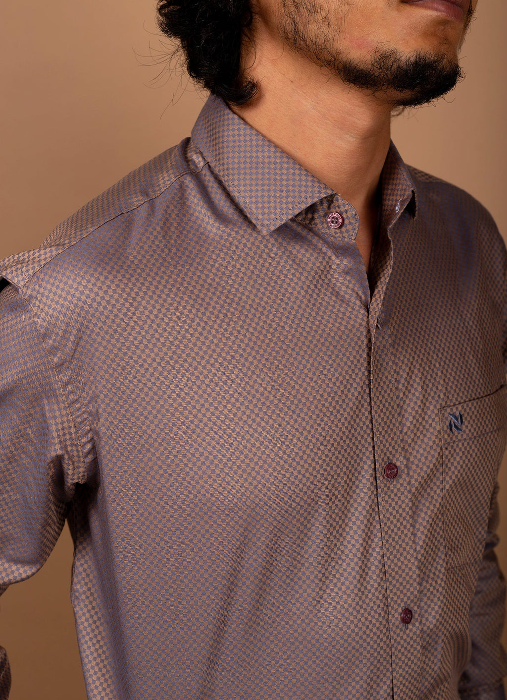 Shimmery Golden Cobalt Brown Organic Cotton Premium Shirt